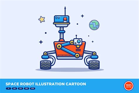 Space Robot Illustration Cartoon Graphic by catalyststuff · Creative ...