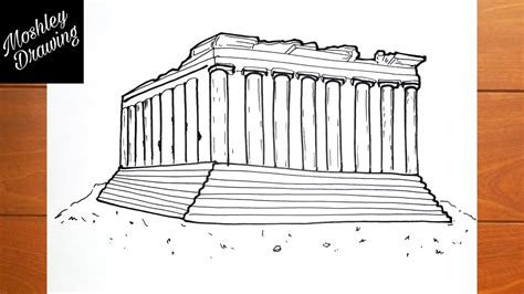 How to Draw The Parthenon Greek Temple - YouTube