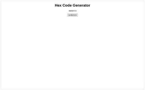 Hex Code Generator