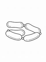 Coloring Pages Sausages Printable Kids Sketch Page sketch template