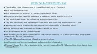 Prepared a short story on TAARE ZAMEEN PAR movie | PPT