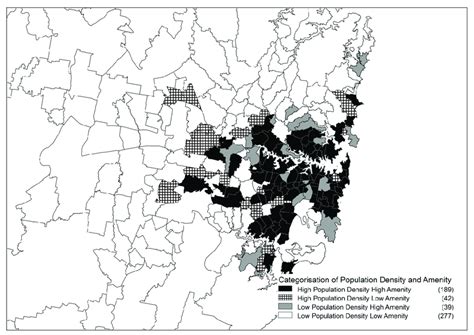 Bivariate map population density to amenity, Sydney. | Download Scientific Diagram