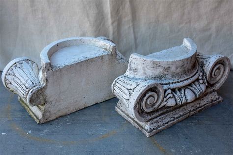 Pair of vintage Italian Ionic column capitals – Chez Pluie