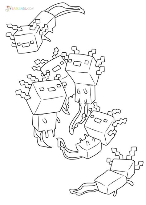 Minecraft Axolotl Coloring Pages