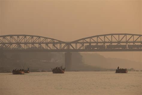 Sunrise on the Ganga river, Varanasi, India 9565124 Stock Photo at Vecteezy