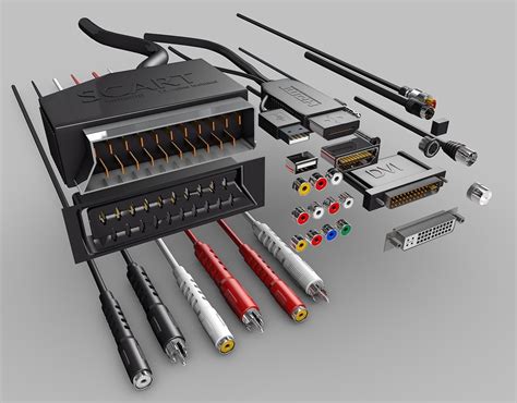 electronic cables connectors pack 3d model