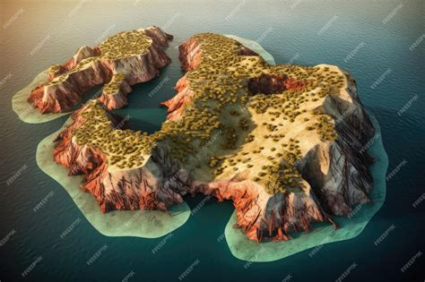 Premium Photo | Aerial view of a volcanic archipelago formation created with generative ai