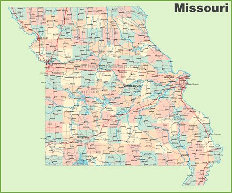 Detailed Map Of Missouri Cities