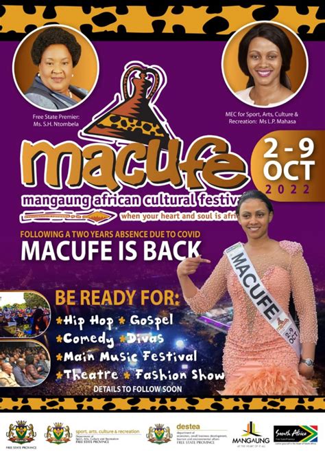 Mangaung African Cultural Festival(Macufe) – 2022 | Sport, Arts, Culture and Recreation