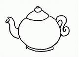 Teapot Coloring Template Clipart Tea Pot Printable Pages Clip Cartoon  sketch template