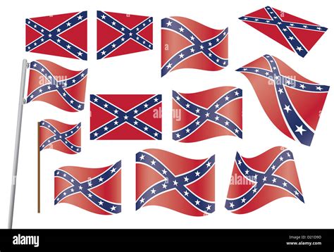 set of Confederate flags Stock Photo - Alamy