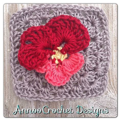 Pansy Flower Granny pattern by Annoo Crochet | Pansies flowers, Crochet, Crochet squares