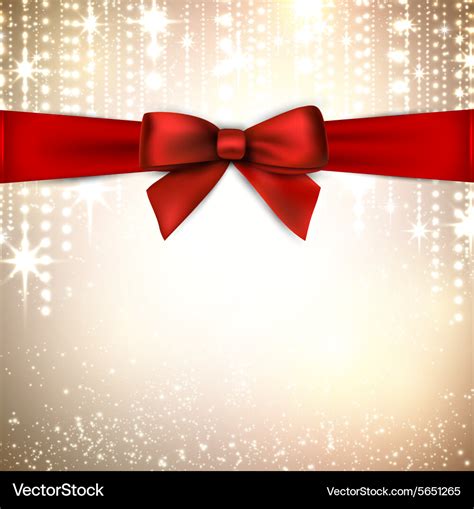 Christmas background with red bow Royalty Free Vector Image