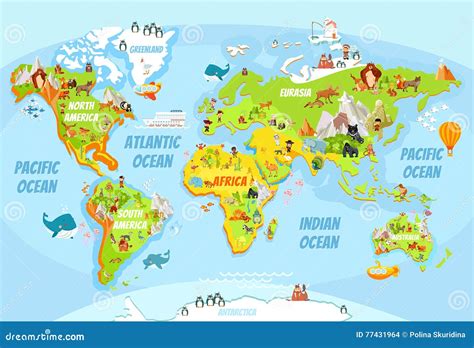 Great And Funny World Map Royalty-Free Stock Image | CartoonDealer.com #2454922