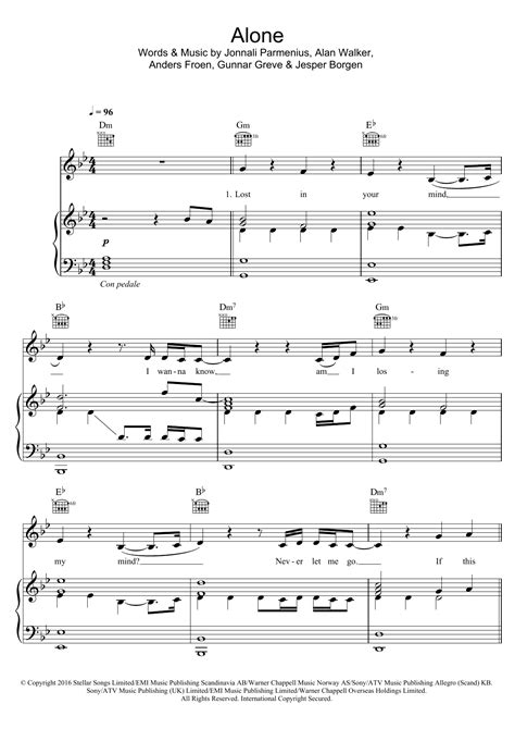 Alan Walker "Alone" Sheet Music Notes | Download Printable PDF Score 124033