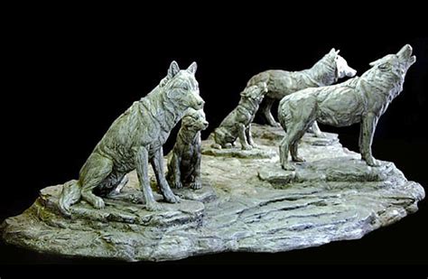 Wildlife Sculptures and Statues featuring Wolf Pack and Panther Sculptures