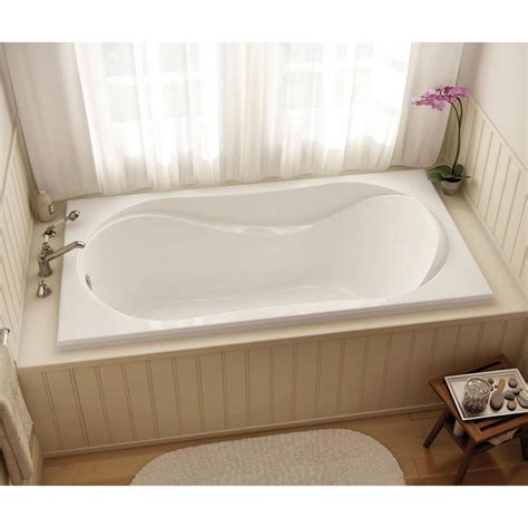 MAAX Cocoon 60 in. Acrylic Rectangular Drop-in Bathtub in White-102722 ...