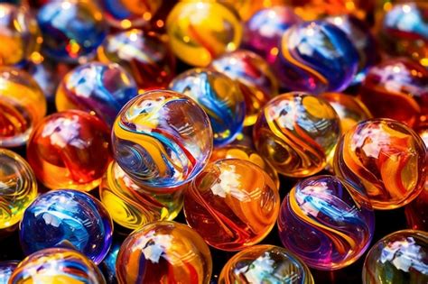 Premium AI Image | Shiny colorful glass marbles AI generative