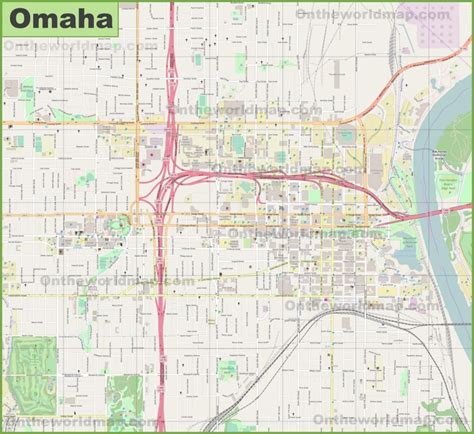 Large detailed map of Omaha