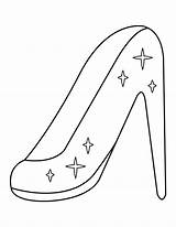 Cinderella Glass Slipper Coloring Page Sketch Coloring sketch template