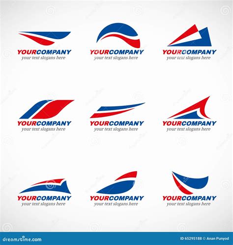 Blue and Red Airplane Logo Vector Design Stock Vector - Illustration of ...