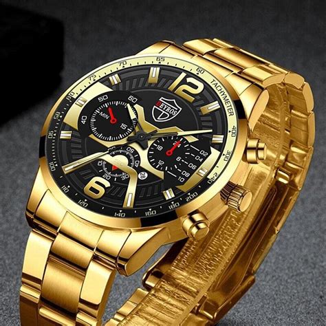 Original Deyros Luxury Gold Men Watch Fashion Business Analog Quartz ...