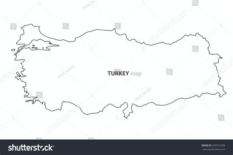 Map Turkey Country Outline Vector Background Stock Vector (Royalty Free ...