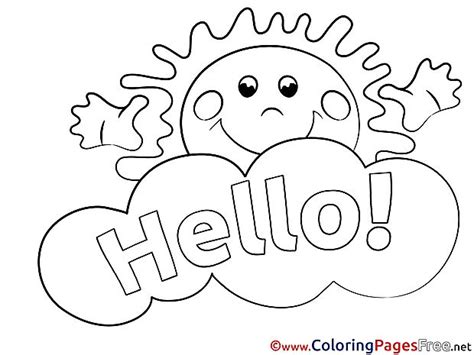 Sun Colouring Sheet download Hello | Hello kitty colouring pages ...