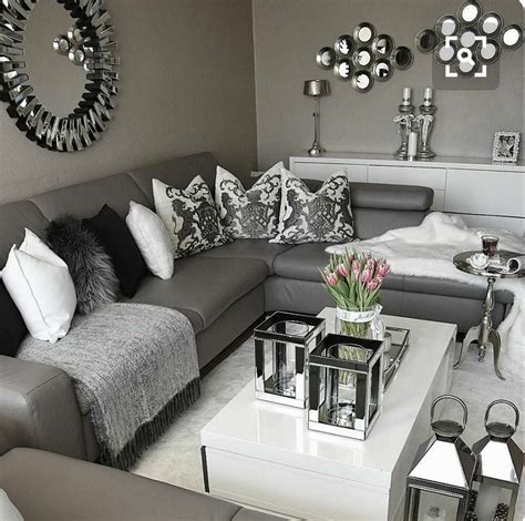 Pin by Yaz V on Living Room Ideas | Gray living room design, Living room grey, Silver living room