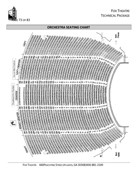 Fox Theater Atlanta Seating Chart With Seat Numbers