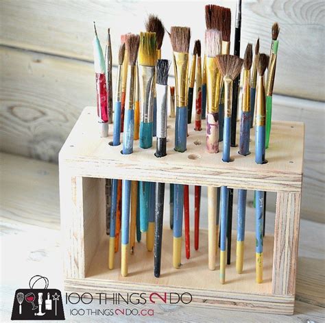 Paint Brush Storage Rack | Craft room, Crafts, Craft organization