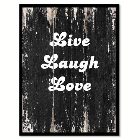 Live Laugh Love Motivation Quote Saying Black Canvas Print Picture Frame Home Decor Wall Art ...