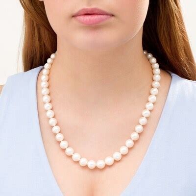 9.0-11.0mm Cultured Freshwater Pearl Strand Necklace with 14K Gold Clasp - 20" | Zales