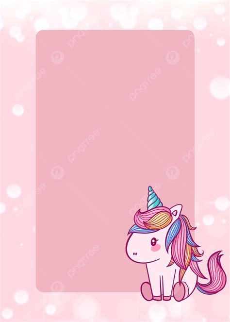 Background Latar Belakang Perbatasan Pink Unicorn, Sederhana, Bingkai ...