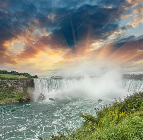 Niagara Falls. Beautiful side view at summer time Stock Photo | Adobe Stock