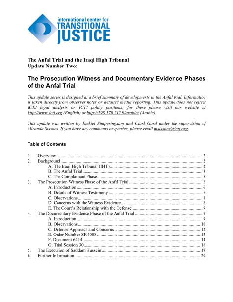 The Prosecution Witness and Documentary Evidence Phases of the Anfal ...