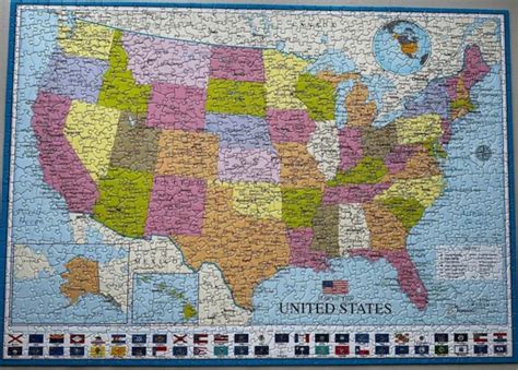 MAP OF THE USA 1000 piece jigsaw puzzle by Eurographics Complete £10.00 - PicClick UK