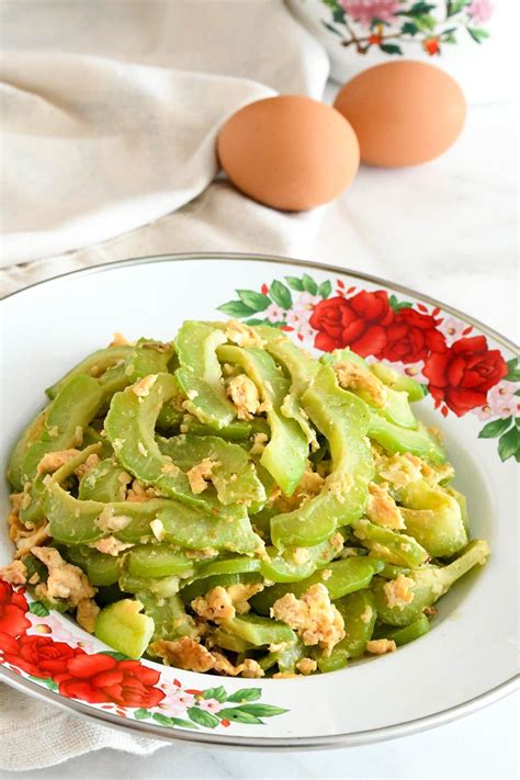 Cantonese-Style Stir-fried Bitter Gourd with Eggs | Recipe | Indian food recipes vegetarian ...