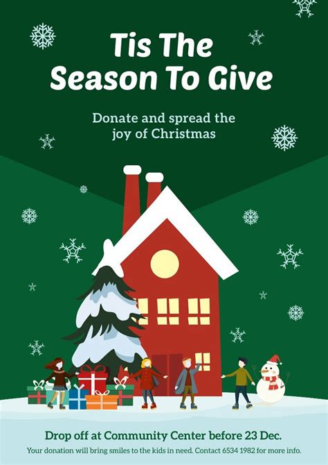 Christmas Charity | Free Cards Template - Piktochart