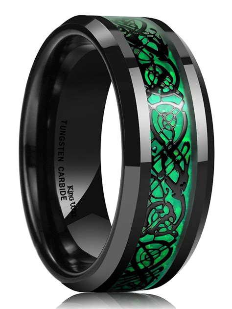 King Will - Tungsten Ring For Men 8mm Celtic Dragon Wedding Band 12.5 - Walmart.com - Walmart.com