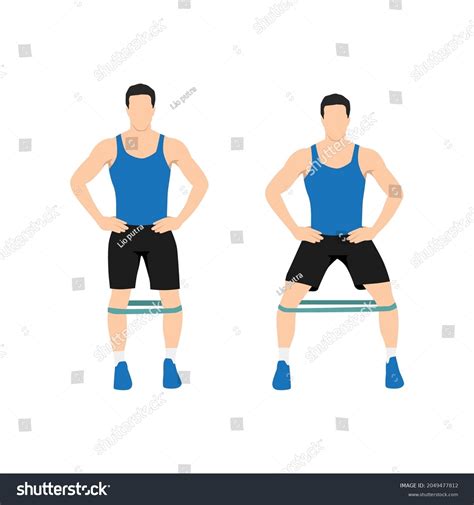 Man Doing Lateral Walk Resistance Band Stock Vector (Royalty Free ...