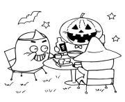 Coloriage sorciere kawaii dessin facile halloween - JeColorie.com