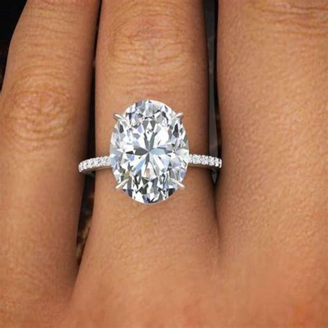 3 Ct White Oval Cut Moissanite Ring 925 Silver Ring Solitaire Ring