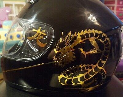 DRAGON STICKERS HELMET DECALS MOTOCROSS/ RACING/ ROAD MOTORCYCLE GOLD CHROME DE | eBay