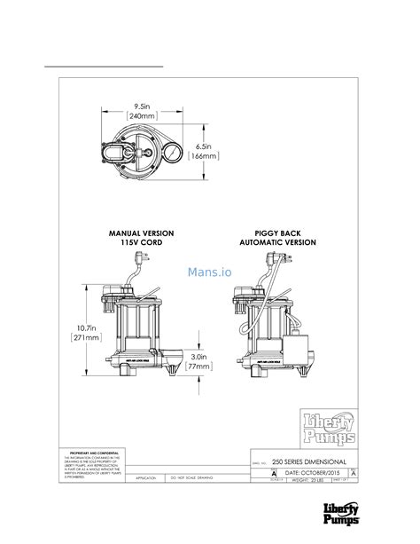 Liberty Pumps 257 [2/6] Series dimensional data