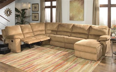 Butternut Micro Suede Contemporary Reclining Sectional Sofa