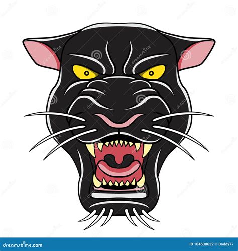 Black Panther Cartoon Head Illustration Stock Illustration - Illustration of cougar, panther ...