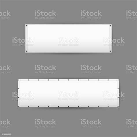 Empty White Vinyl Banners With Grommets Vector Illustration Stock Illustration - Download Image ...