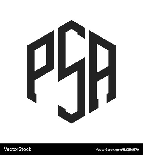 Psa logo design initial letter monogram Royalty Free Vector