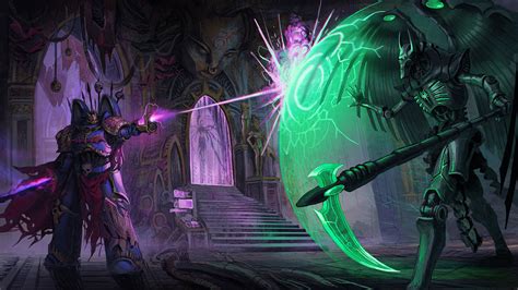 Night Lord vs Necron - Art by Márton Kapoli - 40K Gallery